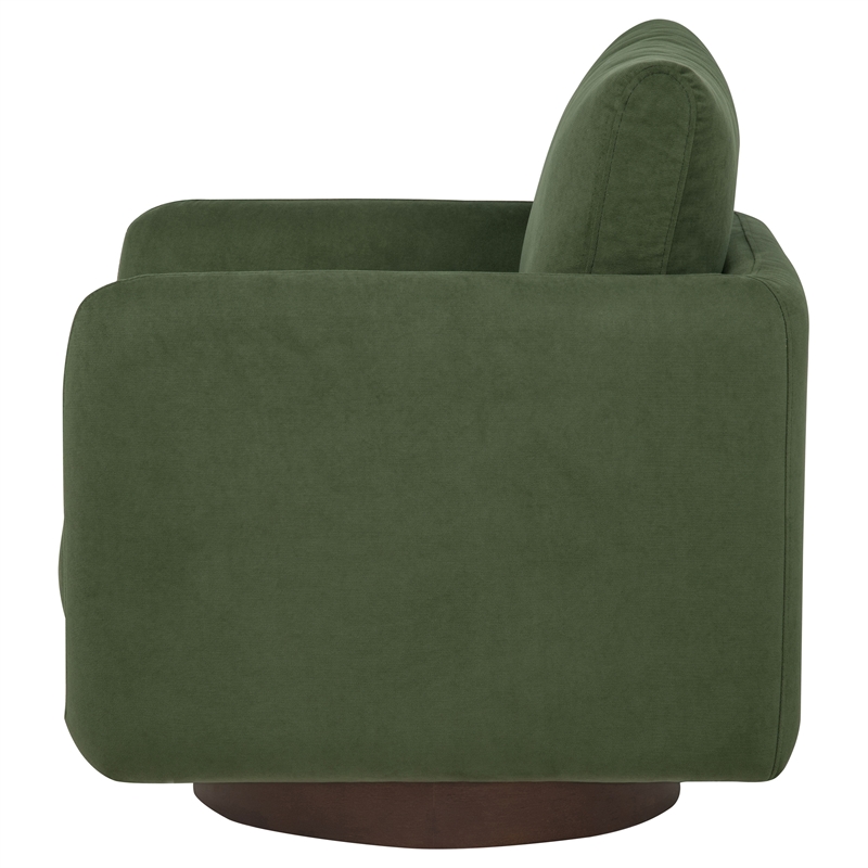 Coaster Iris Contemporary Fabric Upholstered Swivel Accent Chair in Matcha Green