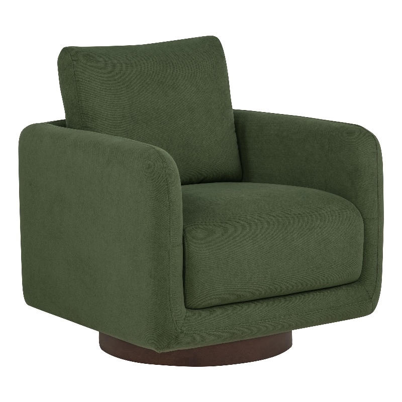 Coaster Iris Contemporary Fabric Upholstered Swivel Accent Chair in Matcha Green