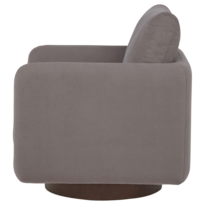 Coaster Iris Contemporary Fabric Upholstered Swivel Accent Chair in Stone