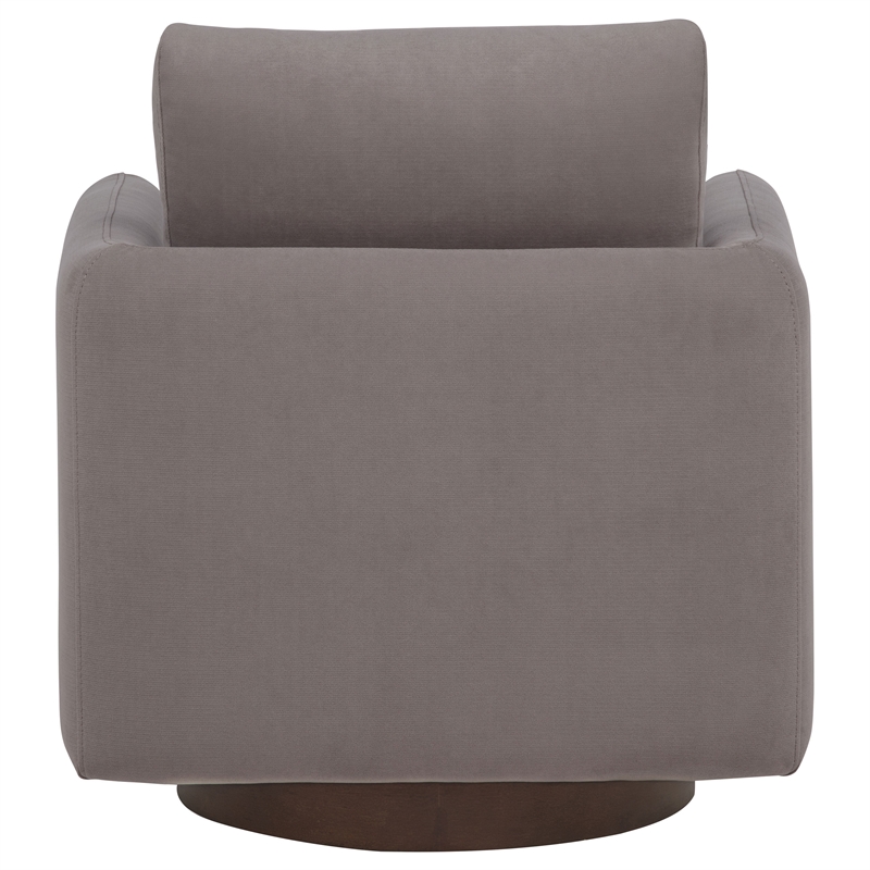 Coaster Iris Contemporary Fabric Upholstered Swivel Accent Chair in Stone