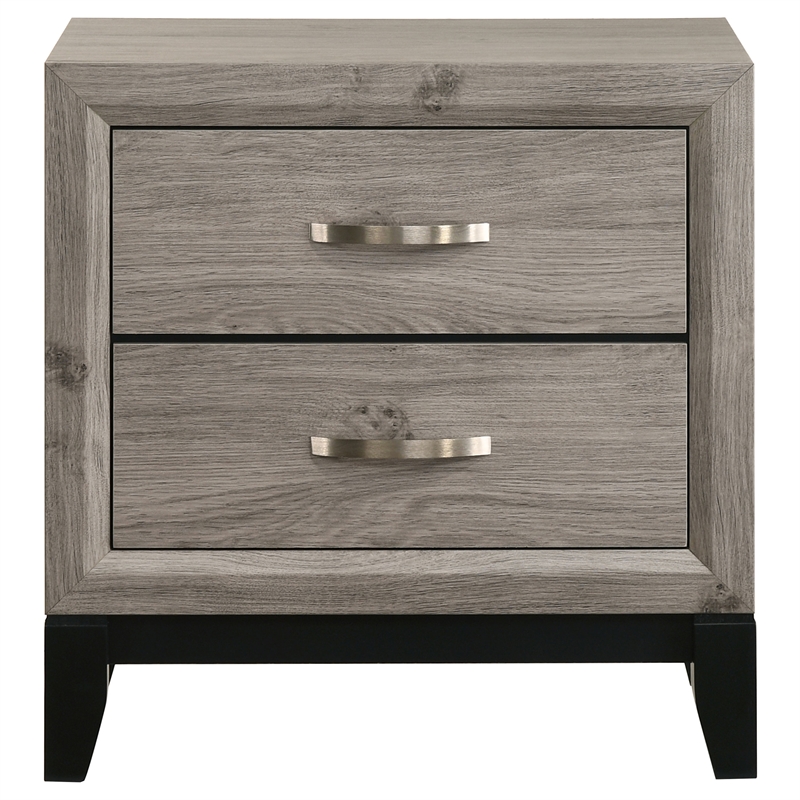 Coaster Watson 2-Drawer Wood Nightstand Bedside Table in Light Taupe