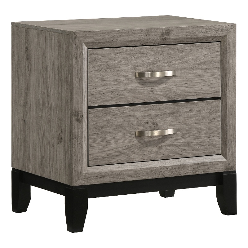 Coaster Watson 2-Drawer Wood Nightstand Bedside Table in Light Taupe