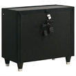 Coaster Lorient 2-Drawer Velvet Upholstered LED Nightstand with USB in Black