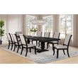 Coaster Phelps 9-Piece Fabric and Wood Dining Table Set in Tan/Distressed Noir