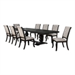 Coaster Phelps 9-Piece Fabric and Wood Dining Table Set in Tan/Distressed Noir