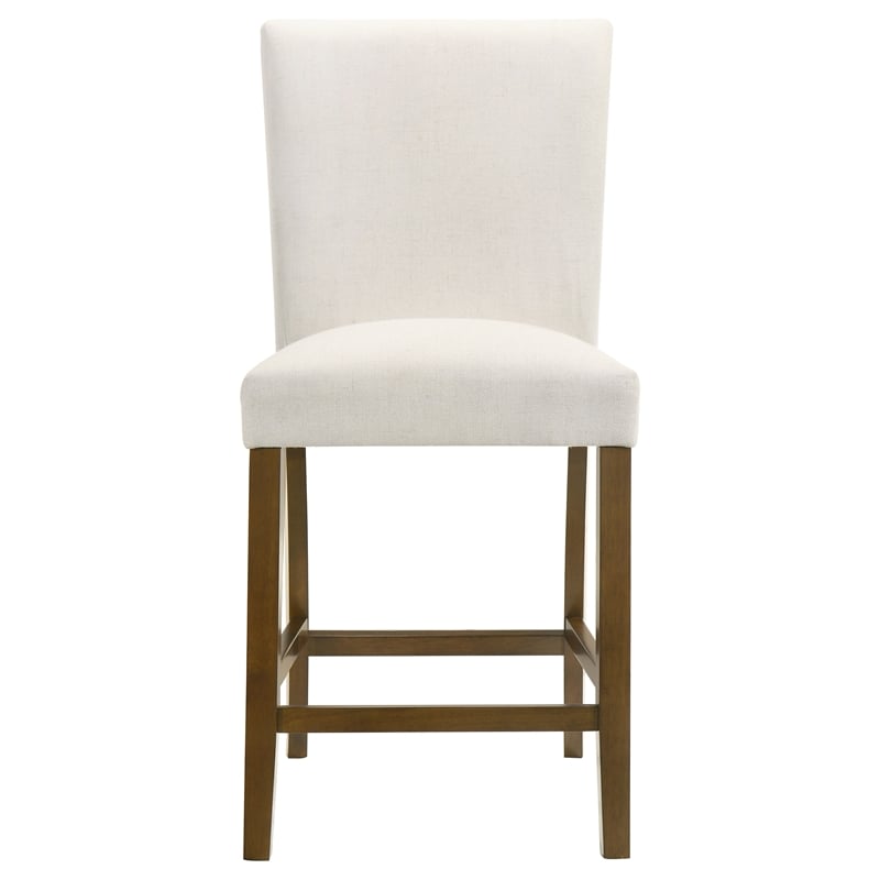 Coaster Paxton 5-Piece Round Wood and Fabric Counter Dining Set in Brown/Beige