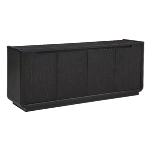 Coaster Leandro Wood TV Stand Media Console for TVs up to 77&quot in Burnished Black
