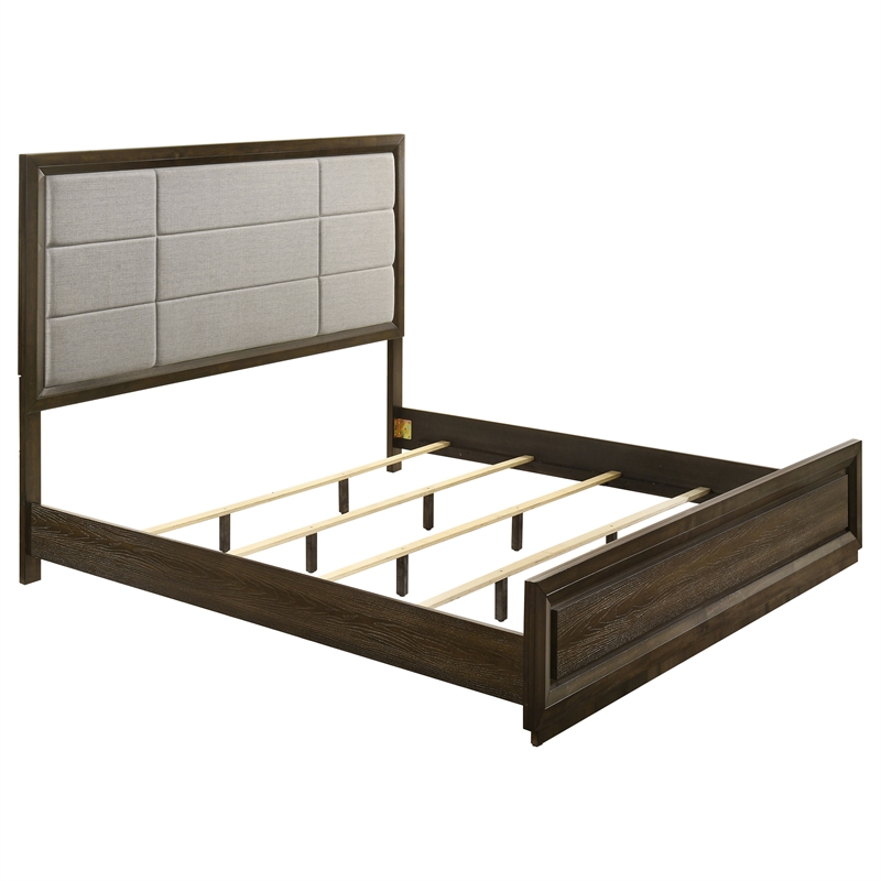 Coaster Atlas 4-Piece Transitional Wood Eastern King Bedroom Set in Dark Oak