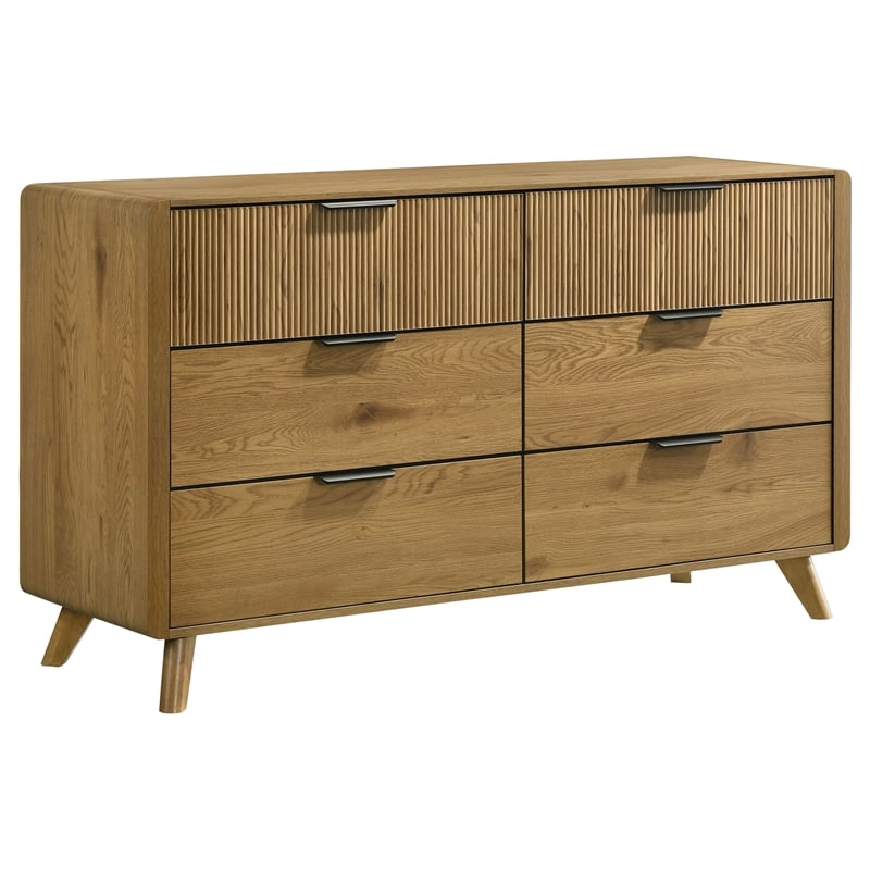 Coaster Bennett 4-Piece Wood California King Bedroom Set in Light Oak/Cream
