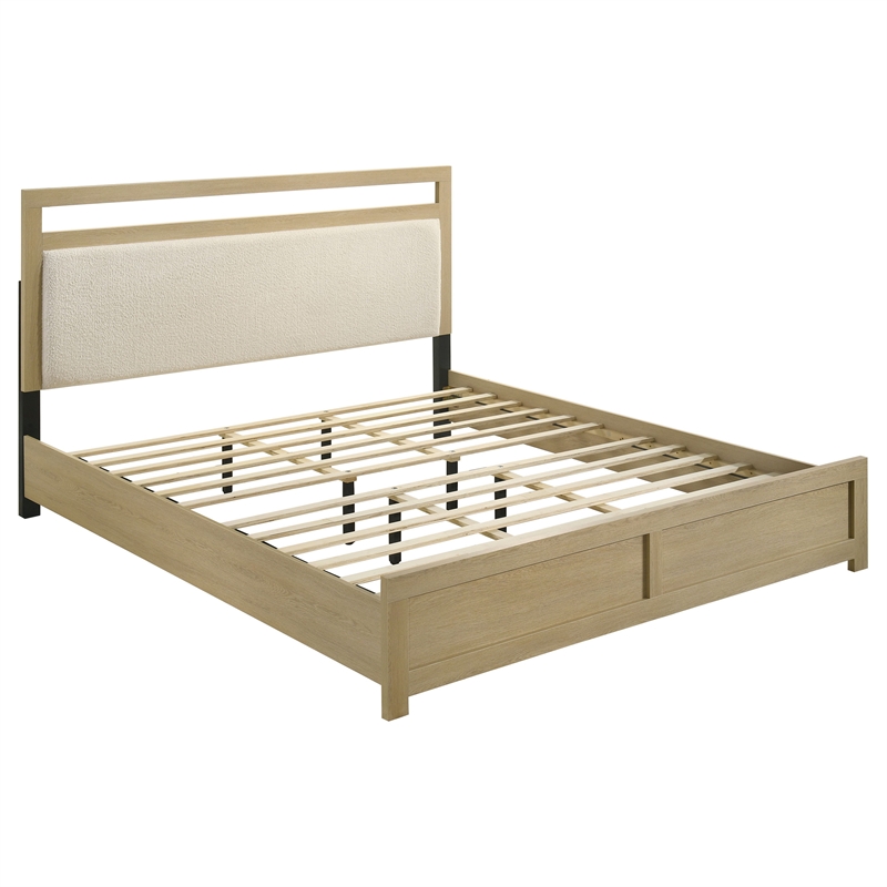 Coaster Hendricks 4-Piece Wood Eastern King Bedroom Set in Light Oak