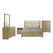 Coaster Hendricks 5-Piece Wood Queen Bedroom Set in Light Oak