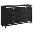 Coaster Lorient 4-Piece Velvet Eastern King LED Bedroom Set in Black