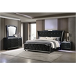 Coaster Lorient 4-Piece Velvet California King LED Bedroom Set in Black