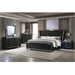Coaster Lorient 5-Piece Velvet California King LED Bedroom Set in Black
