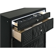 Coaster Lorient 5-Piece Velvet California King LED Bedroom Set in Black