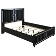 Coaster Ravenne 4-Piece Modern Velvet California King LED Bedroom Set in Black