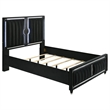 Coaster Ravenne 4-Piece Modern Velvet Queen LED Bedroom Set in Black
