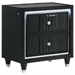 Coaster Ravenne 5-Piece Modern Velvet Queen LED Bedroom Set in Black