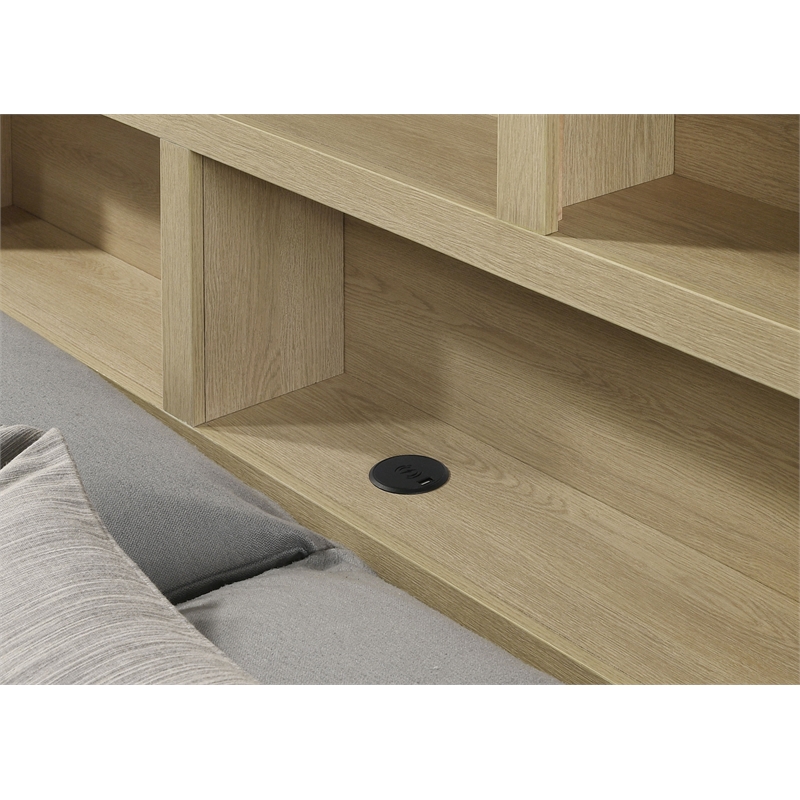 Coaster Hendricks 5-Piece Wood California King Bookcase Bedroom Set in Light Oak