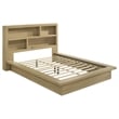 Coaster Hendricks 4-Piece Wood Queen Bookcase Bedroom Set in Light Oak
