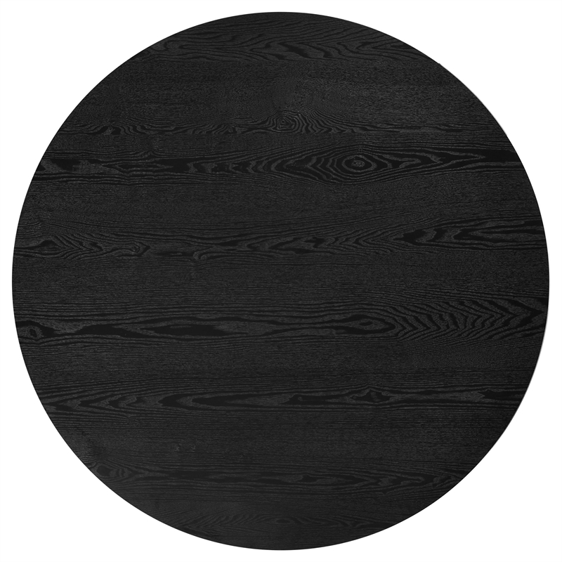 Coaster Hamlyn 5-Piece Round Wood Dining Set with Curved Spindle Chair in Black