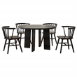 Coaster Strouse 5-Piece Wood Dining Set with Spindle Back Chair in Black