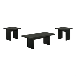Coaster Decker 3-Piece Transitional Wood Coffee and End Table Set in Black