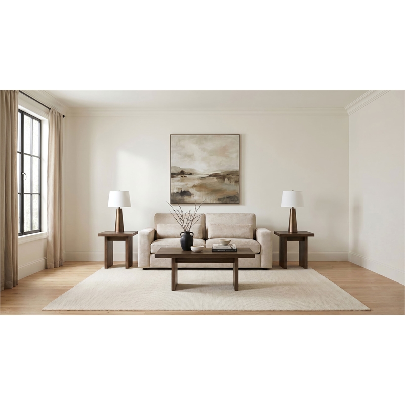 Coaster Amador Chenille Track Arm Sofa with Loose Cushions in Camel