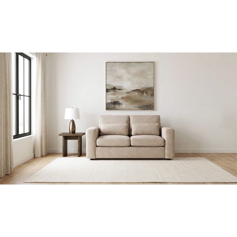 Coaster Amador Chenille Upholstered Track Arm Loveseat in Camel