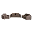 Coaster Amador 3-piece Chenille Upholstered Track Arm Sofa Set in Chocolate