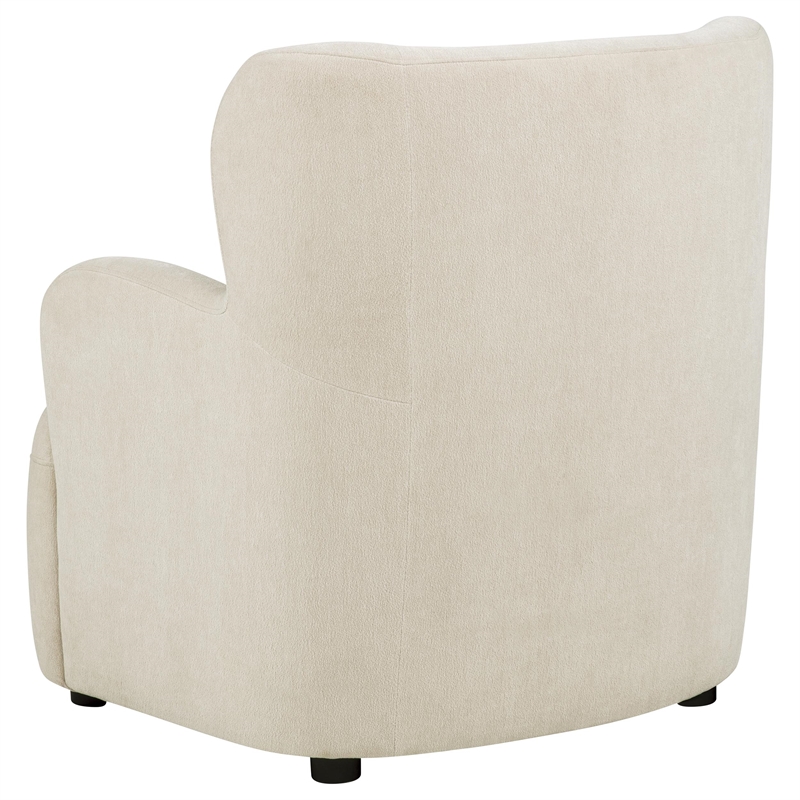 Coaster Duvall Contemporary Fabric Deep-Seated High-Back Accent Chair in Beige