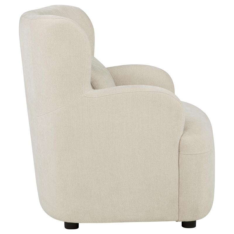 Coaster Duvall Contemporary Fabric Deep-Seated High-Back Accent Chair in Beige