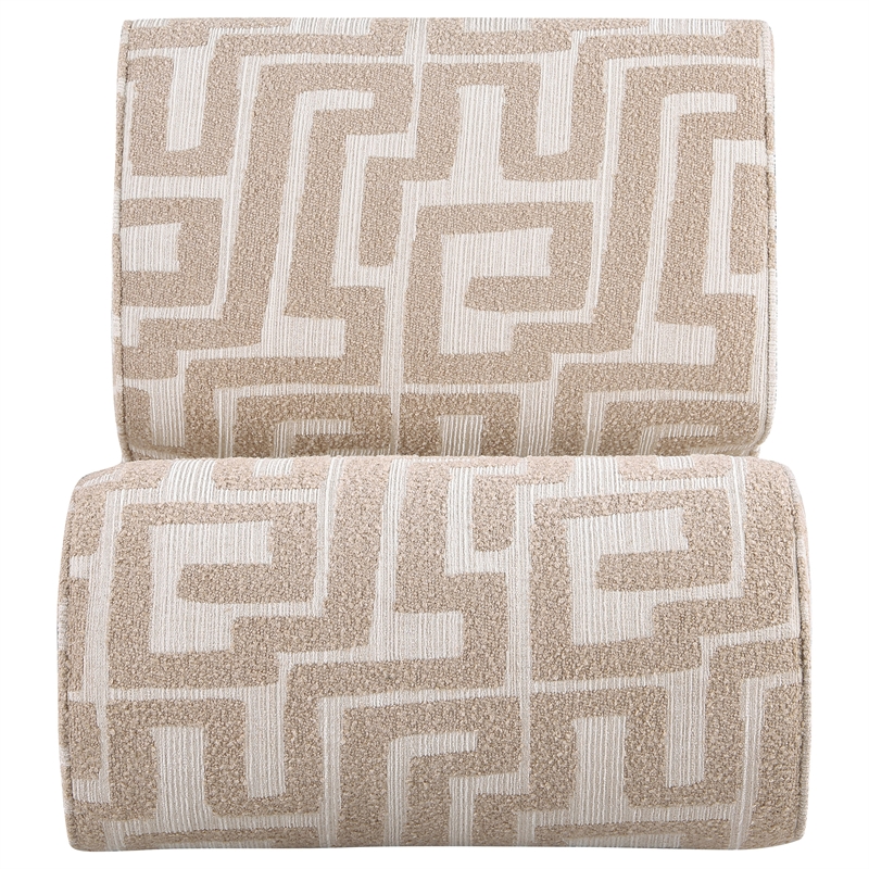 Coaster Eimer Contemporary Geometric Fabric Jacquard Accent Chair in Camel