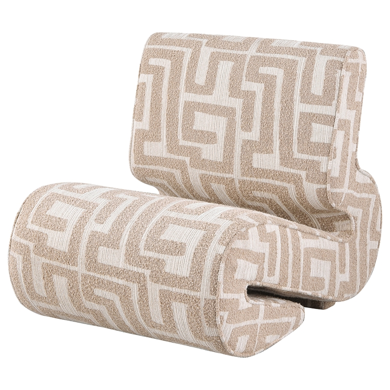 Coaster Eimer Contemporary Geometric Fabric Jacquard Accent Chair in Camel