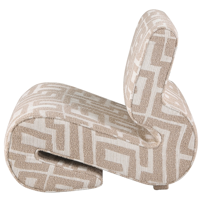 Coaster Eimer Contemporary Geometric Fabric Jacquard Accent Chair in Camel