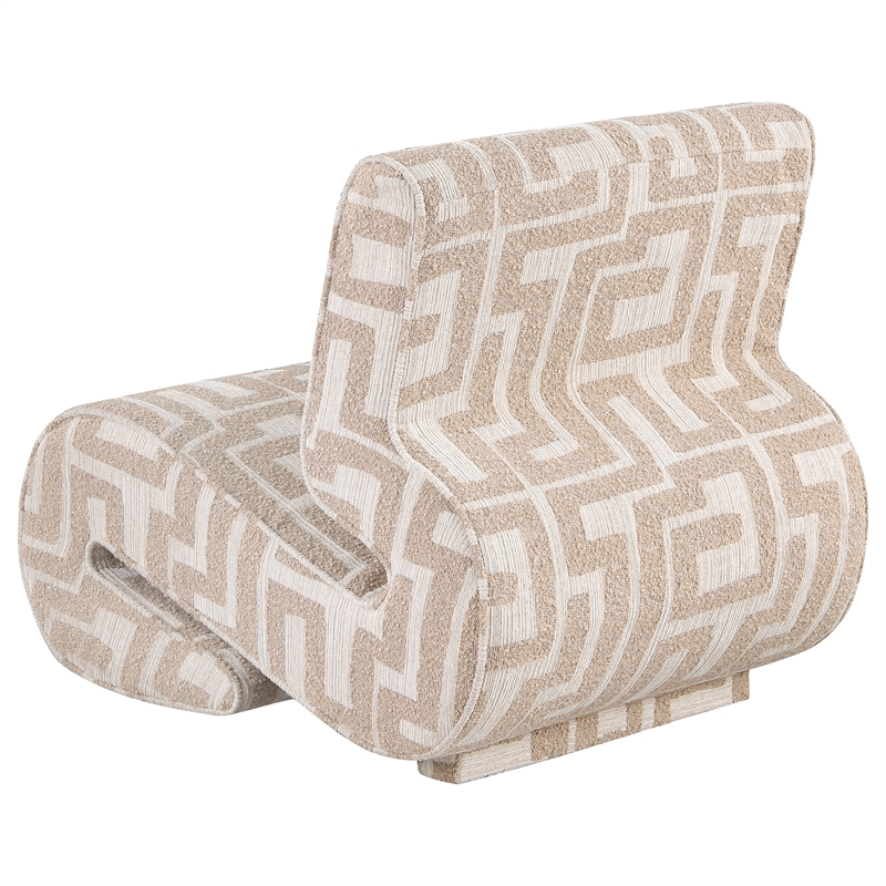 Coaster Eimer Contemporary Geometric Fabric Jacquard Accent Chair in Camel