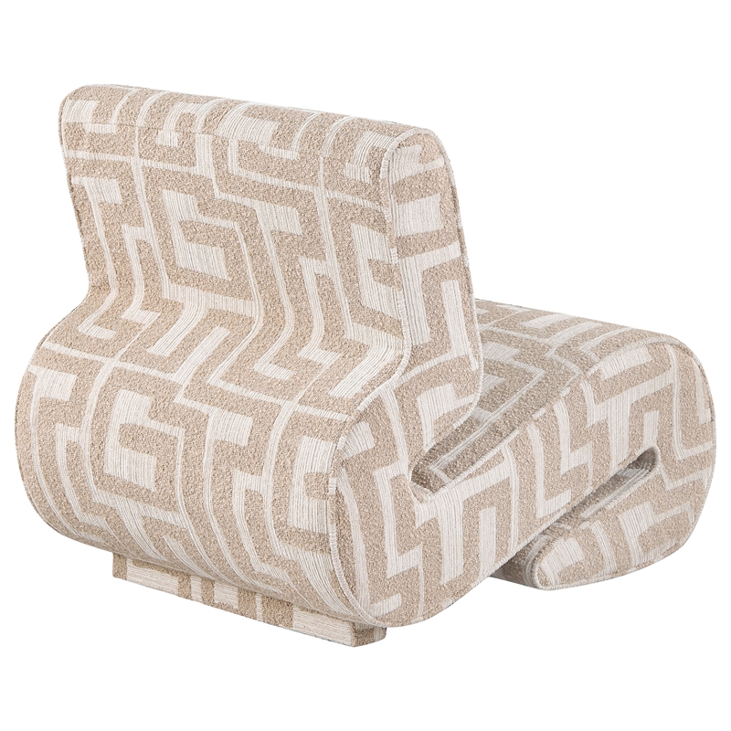 Coaster Eimer Contemporary Geometric Fabric Jacquard Accent Chair in Camel