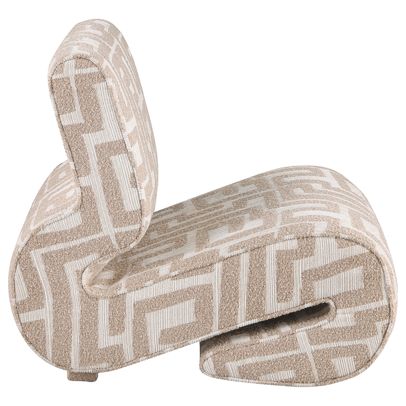 Coaster Eimer Contemporary Geometric Fabric Jacquard Accent Chair in Camel