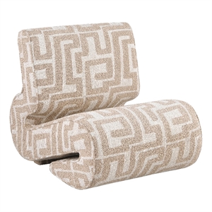 Coaster Eimer Contemporary Geometric Fabric Jacquard Accent Chair in Camel