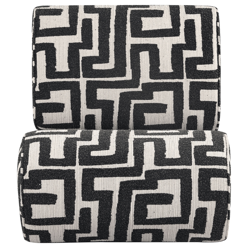 Coaster Eimer Contemporary Geometric  Fabric Jacquard Accent Chair in Black