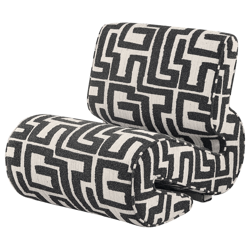 Coaster Eimer Contemporary Geometric  Fabric Jacquard Accent Chair in Black