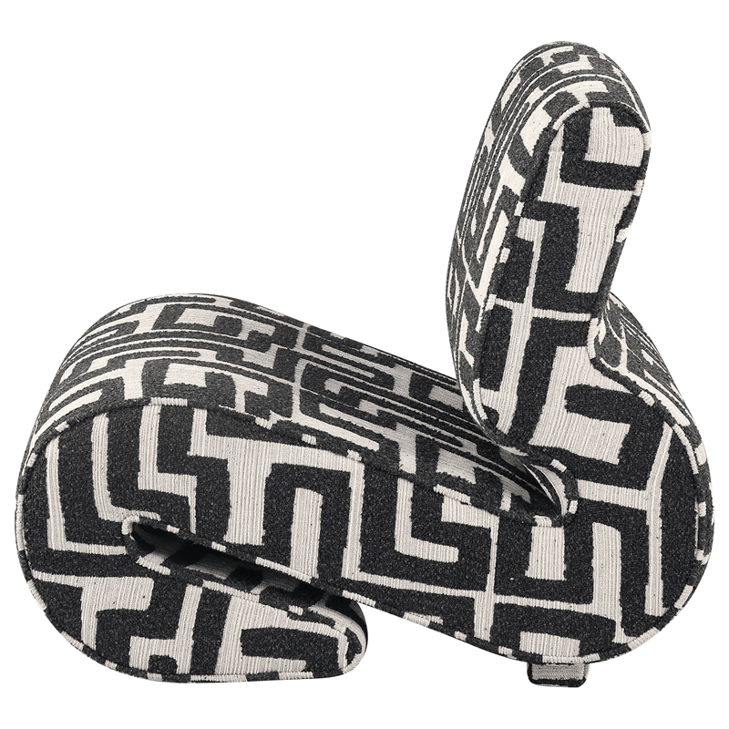 Coaster Eimer Contemporary Geometric  Fabric Jacquard Accent Chair in Black