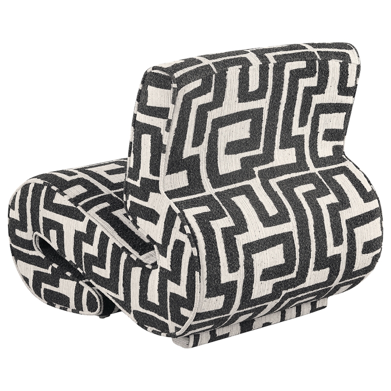 Coaster Eimer Contemporary Geometric  Fabric Jacquard Accent Chair in Black