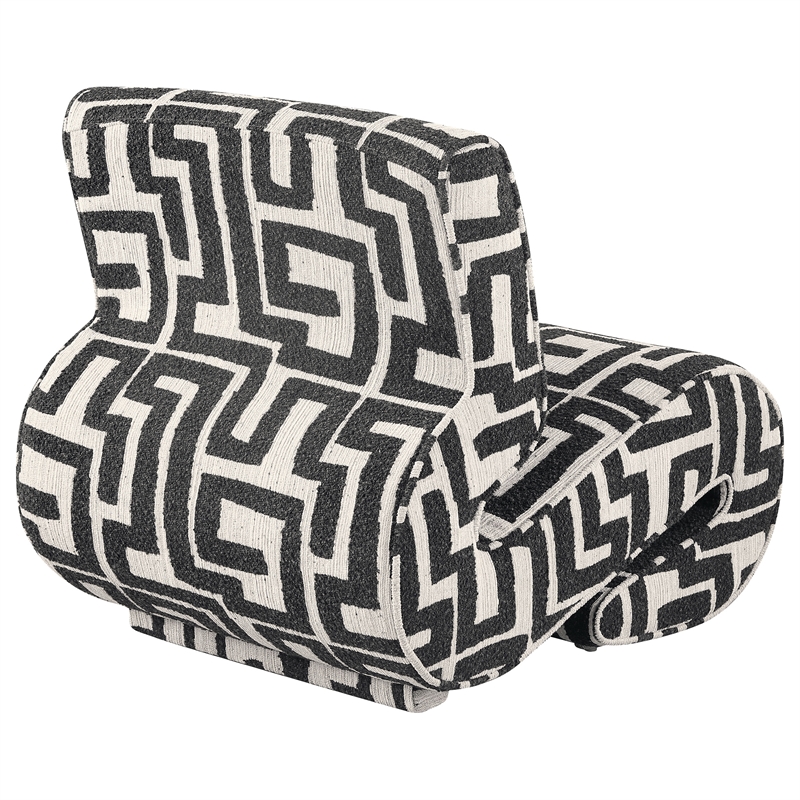 Coaster Eimer Contemporary Geometric  Fabric Jacquard Accent Chair in Black