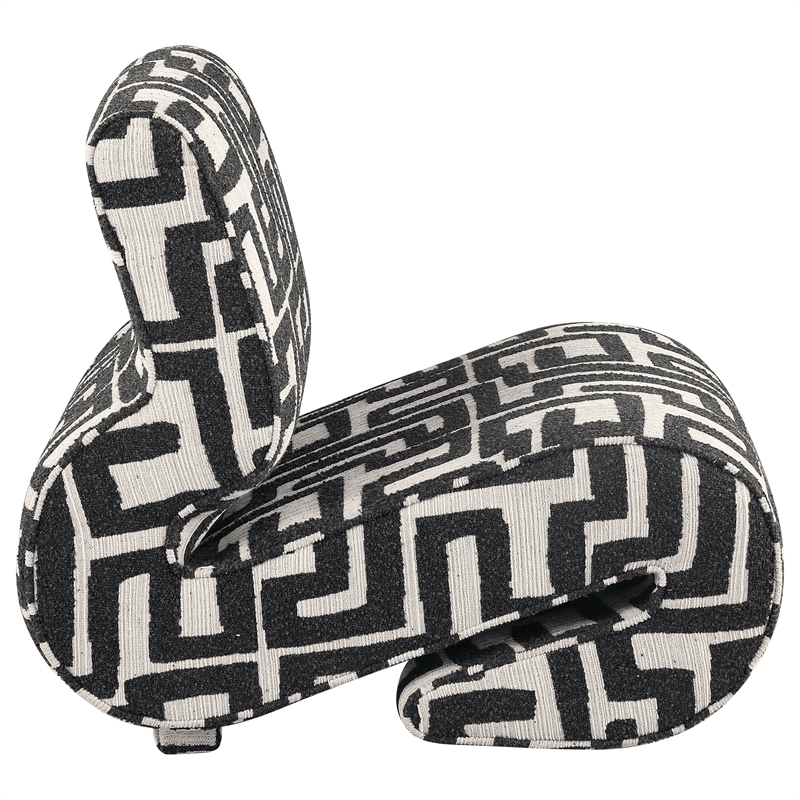 Coaster Eimer Contemporary Geometric  Fabric Jacquard Accent Chair in Black