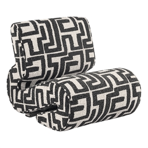 Coaster Eimer Contemporary Geometric  Fabric Jacquard Accent Chair in Black