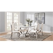 Coaster Antoine 7-piece White Tempered Glass Dining Set in Cream White Chairs