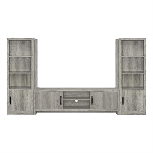 Coaster Burke 3-Piece TV Entertainment Center Fits 75-Inch TVs in Gray Driftwood