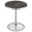 Coaster Cazen Engineered Wood Round Faux Marble Top Side Table in Gray
