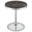 Coaster Cazen Engineered Wood Round Faux Marble Top Side Table in Gray